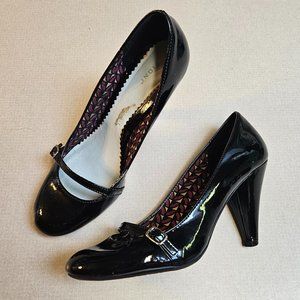 Fioni 7 Patent Black Heel 3.5"